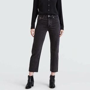 Levi’s Premium Straight Wedgie Button Fly Gray Black Jeans